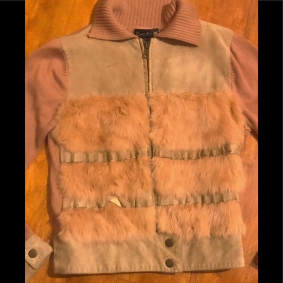 BEBE Fur & Leather Zip Jacket - Picture 2 of 8
